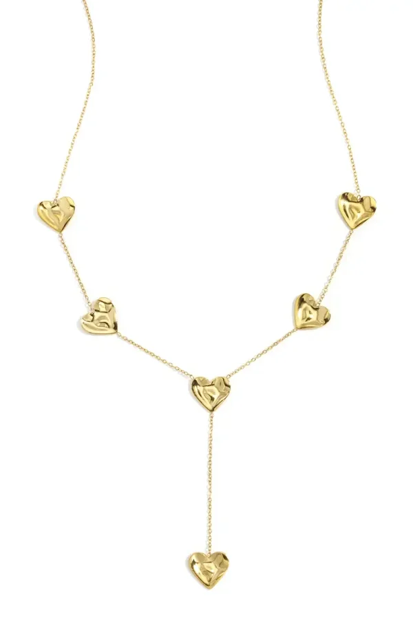 Casual hearts necklace gold