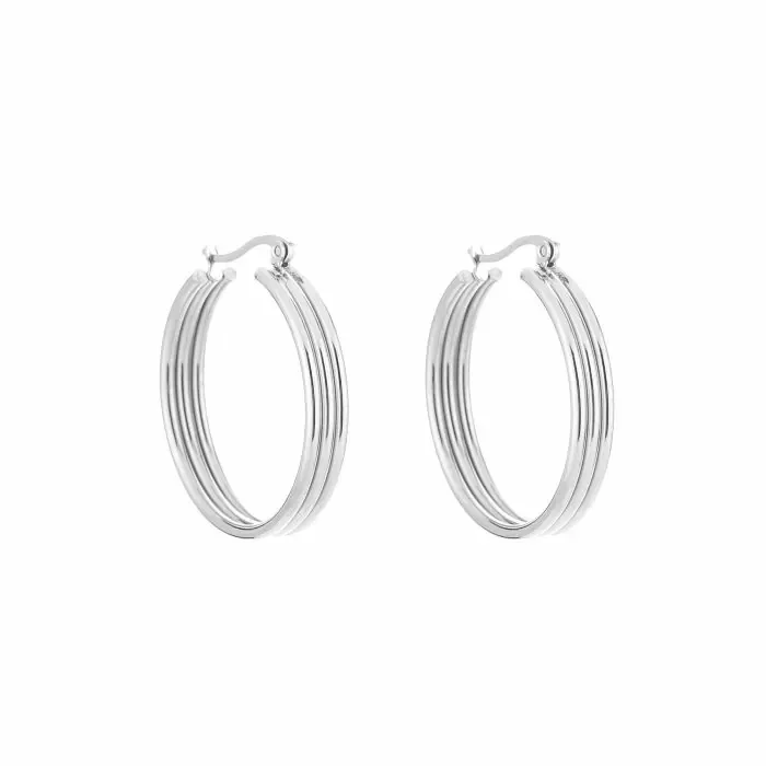Triple hoop earrings silver