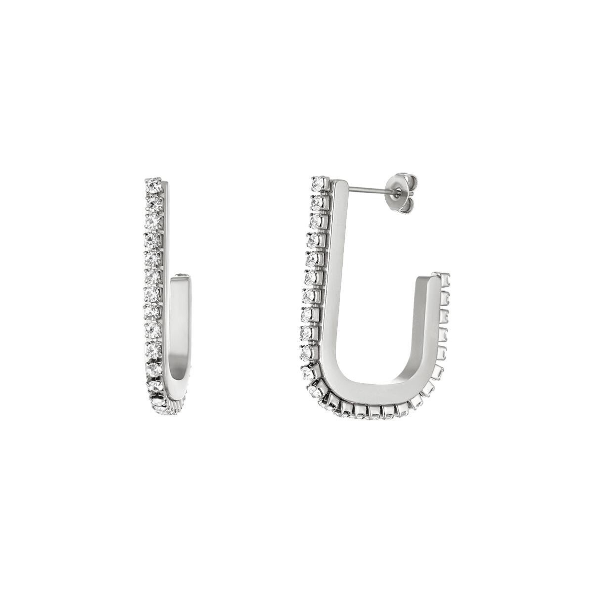 Zircon U earrings silver