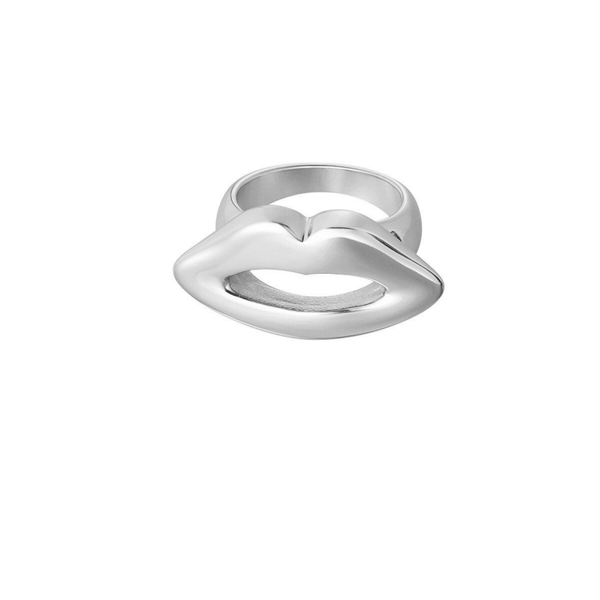 Open mouth ring silver