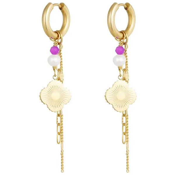 Party earrings purple/gold