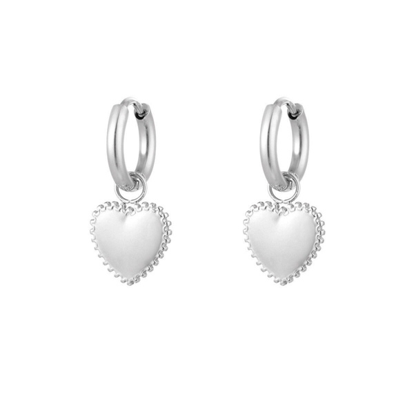 Lovely hanging heart earrings silver