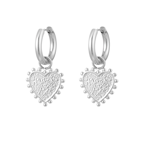 Designed heart earrings silver