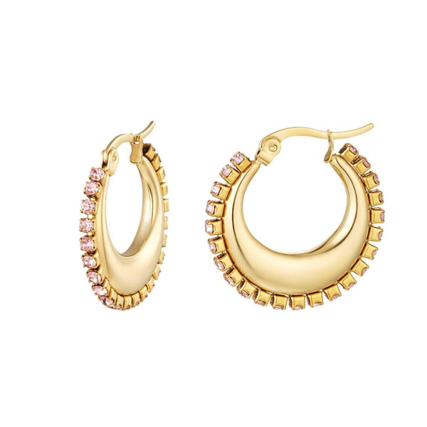 Diamond hoop earrings gold