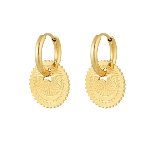 Star coin earrings gold