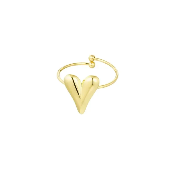 Aesthetic heart ring gold