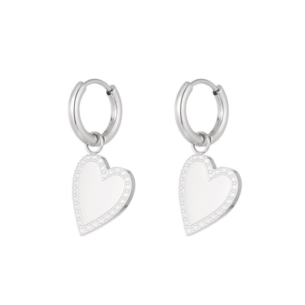 Elegant heart earrings silver