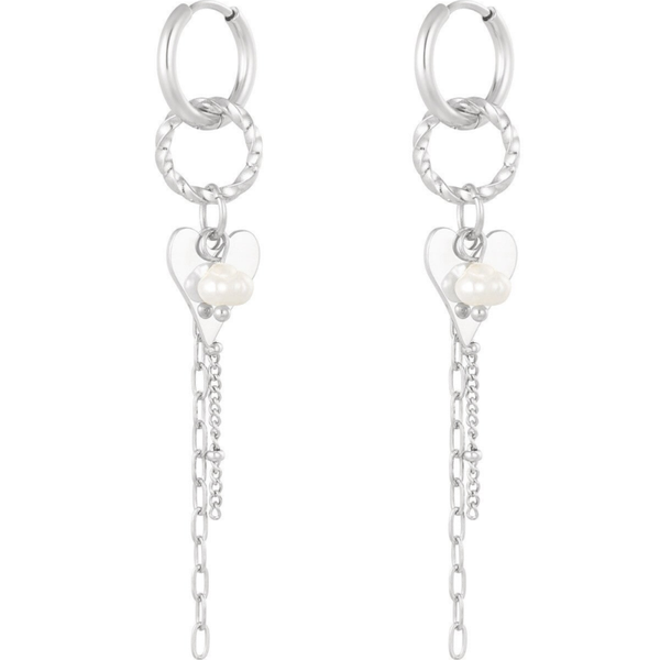 Chain/ heart party earrings silver