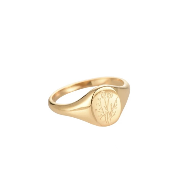 Minimalistic flower ring gold