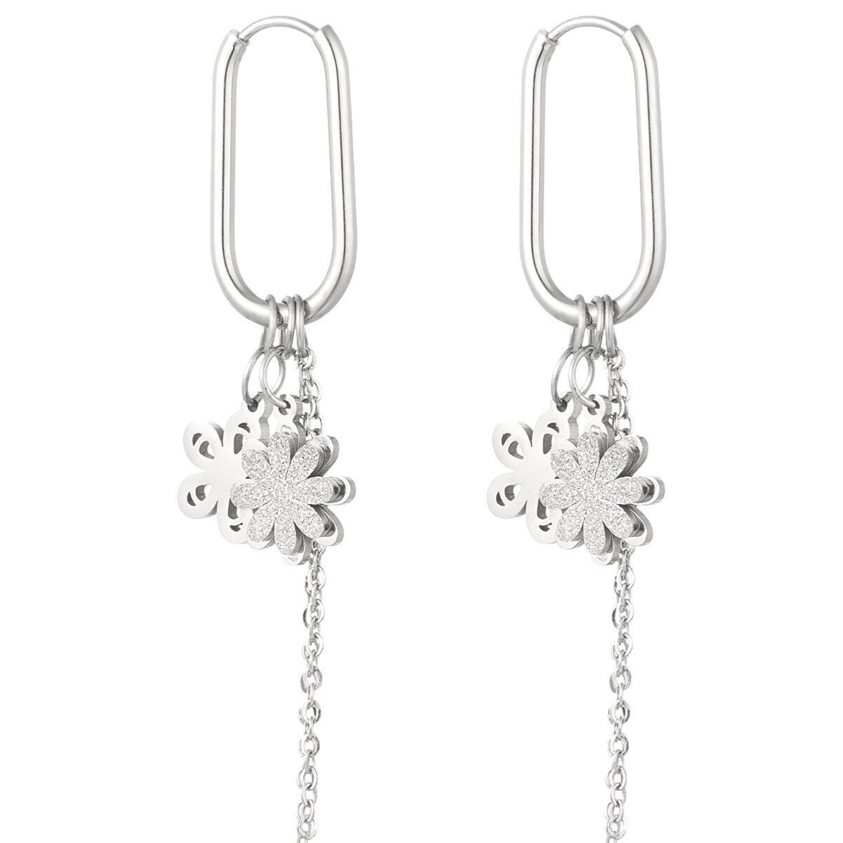 Flower festival earrings silver
