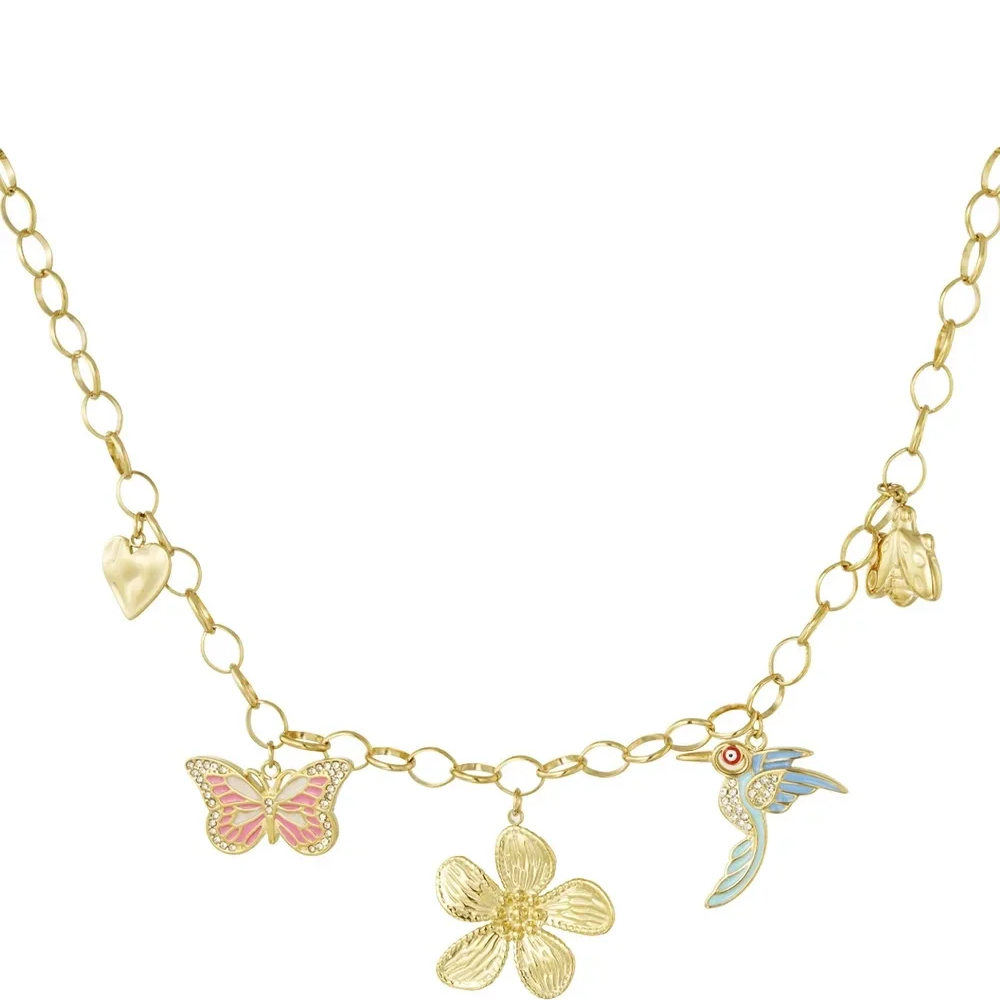 Wild floral necklace gold