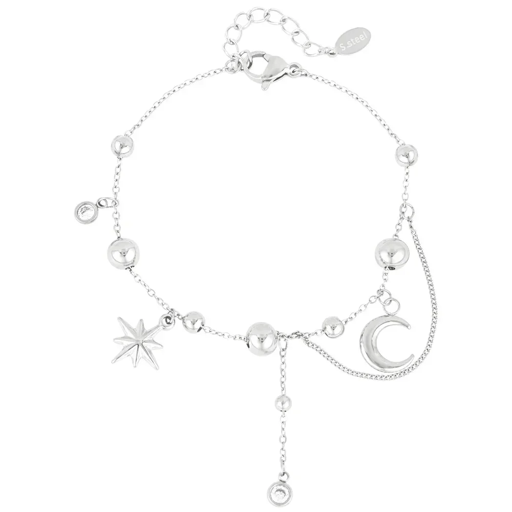 Trendy moon bracelet silver