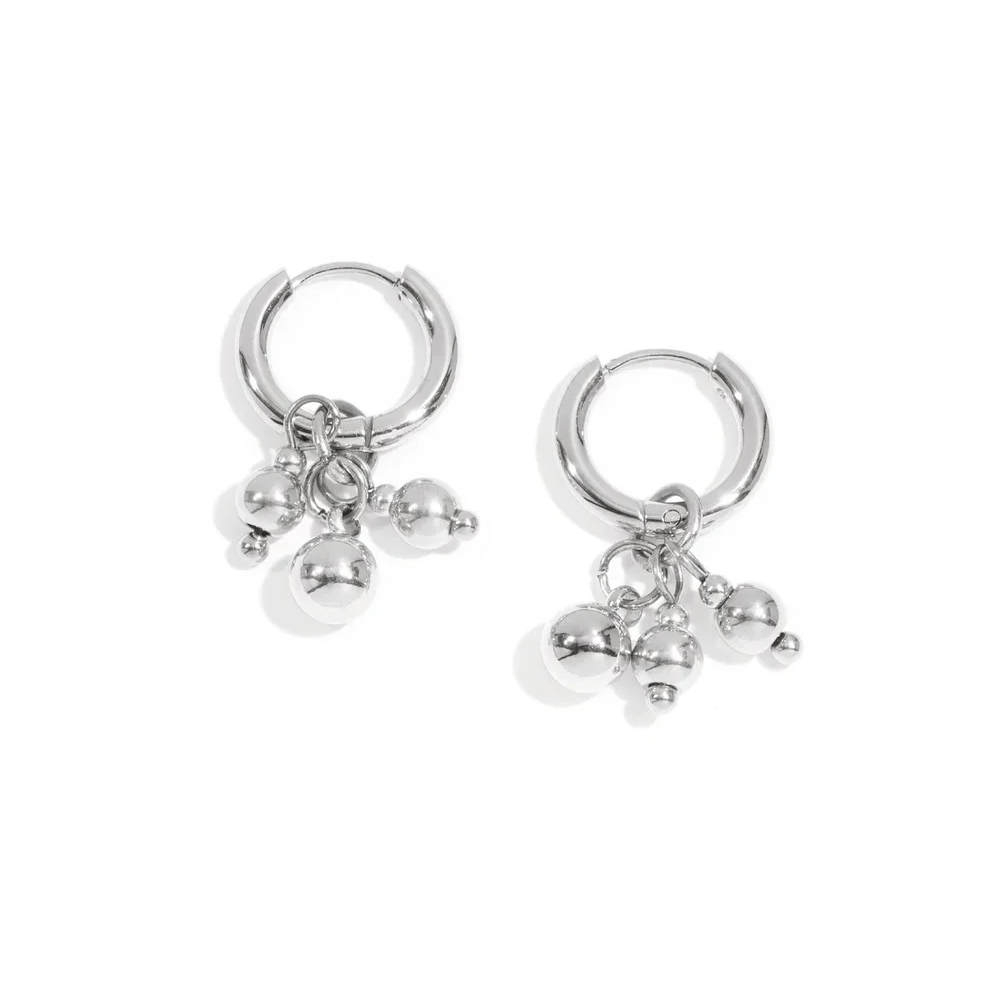 Ball charm earrings silver