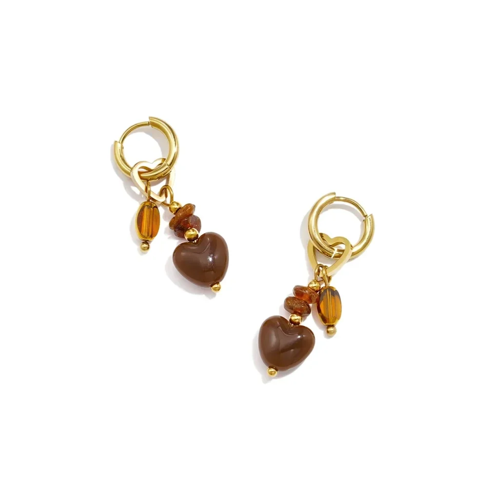 Heart to heart earrings gold