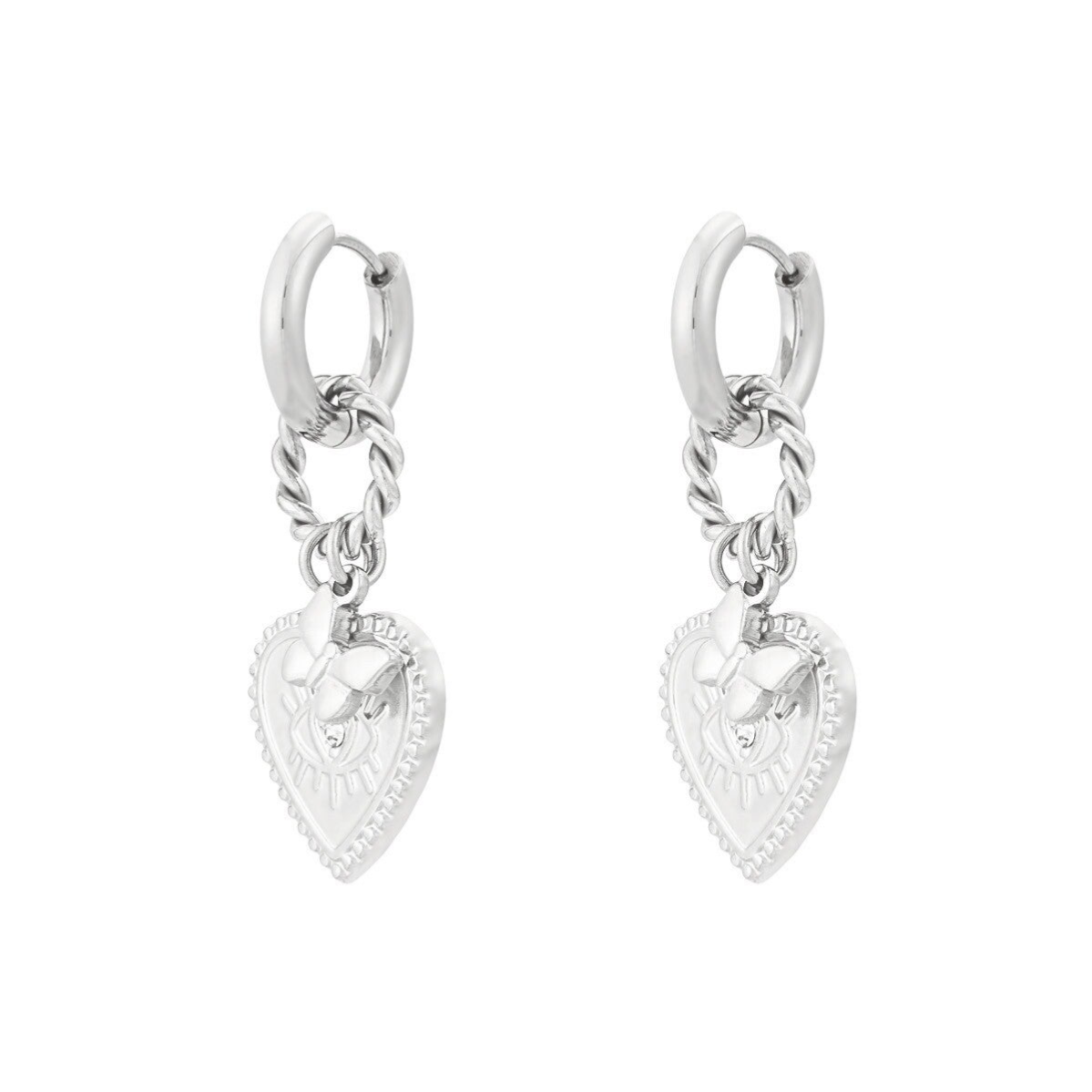 Floating butterfly earrings silver