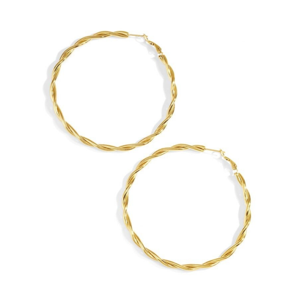 Twisted hoops XL gold