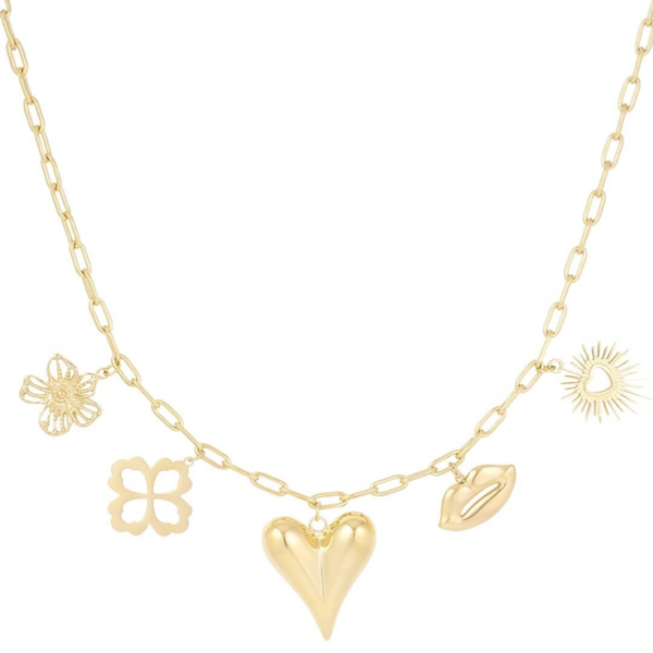Love language charm necklace gold