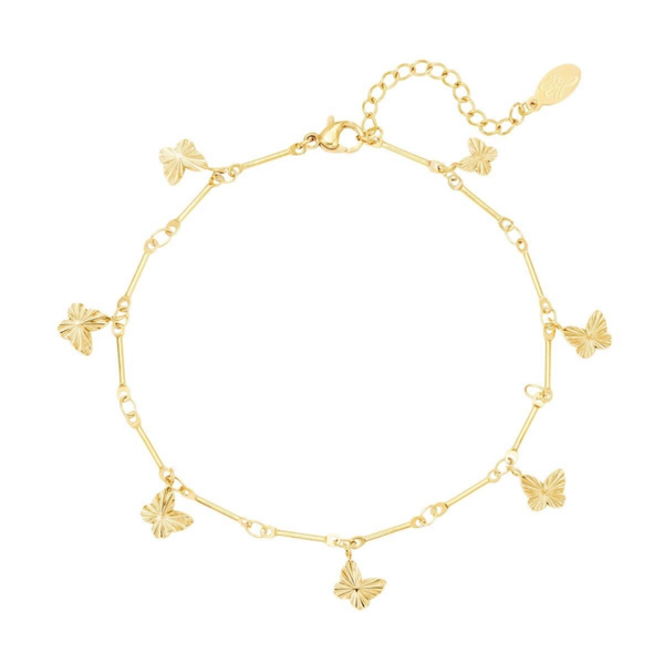 Butterfly anklet gold
