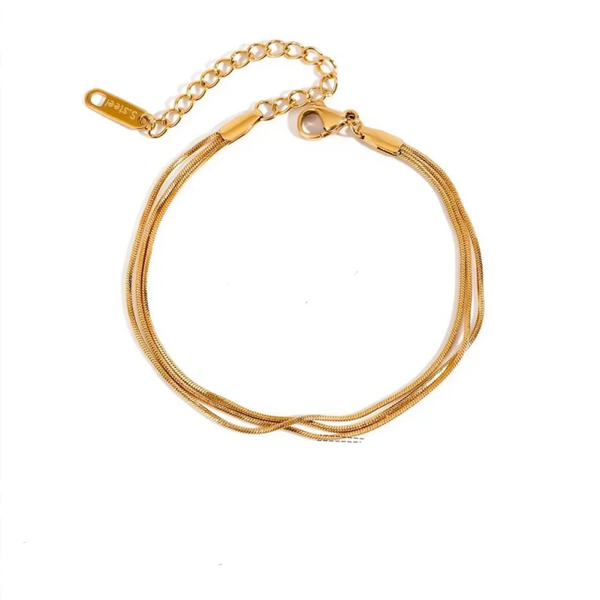 Triple layered bracelet gold