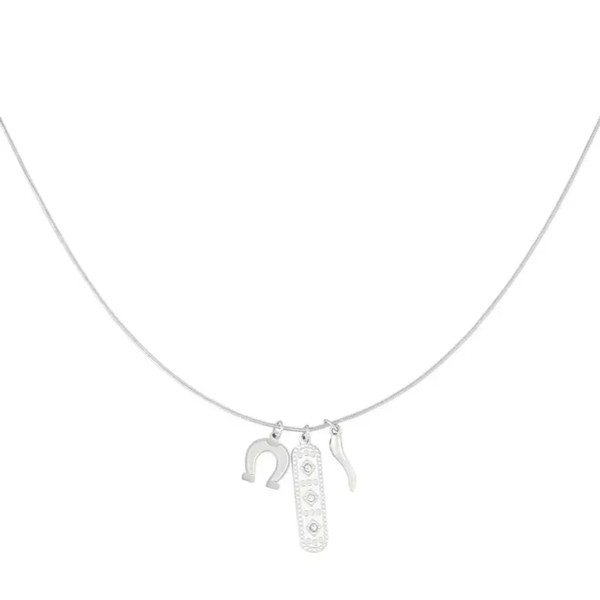 Horse shoe luck necklace silver