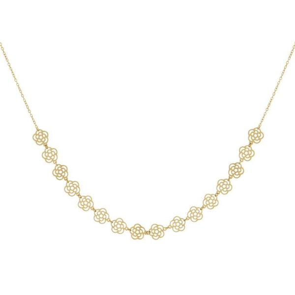 Flower love necklace gold