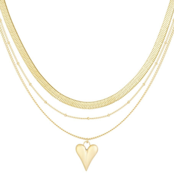 Loving layers necklace gold