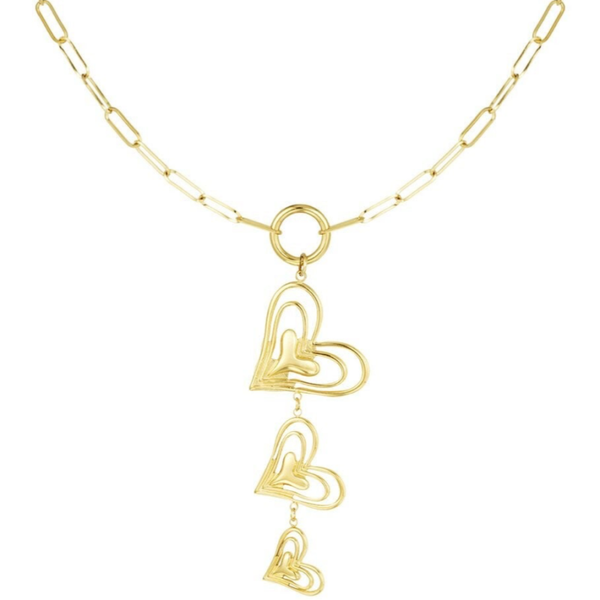 Three loving hearts necklace gold