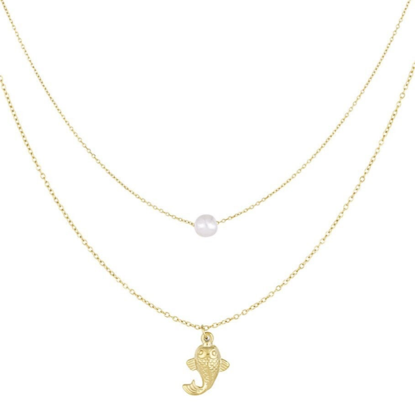 Fish necklace gold