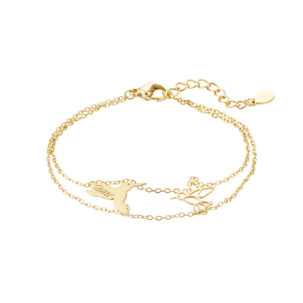 Two birds bracelet gold