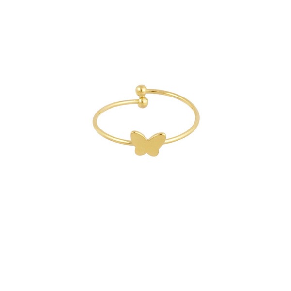 Simple butterfly ring gold