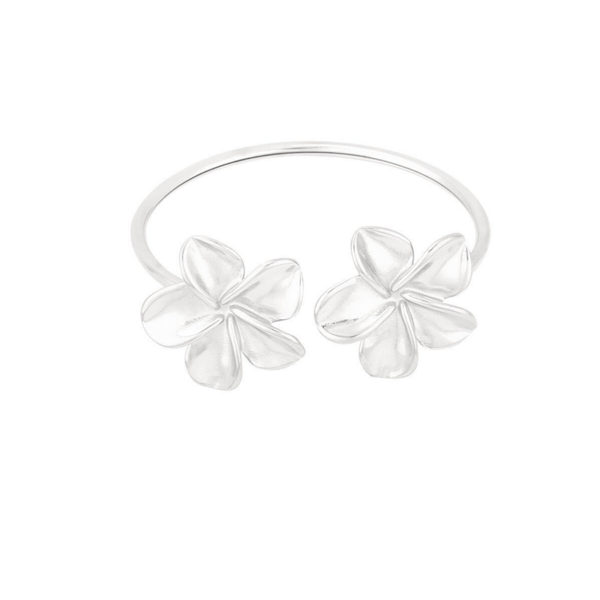 Flower duo bracelet silver