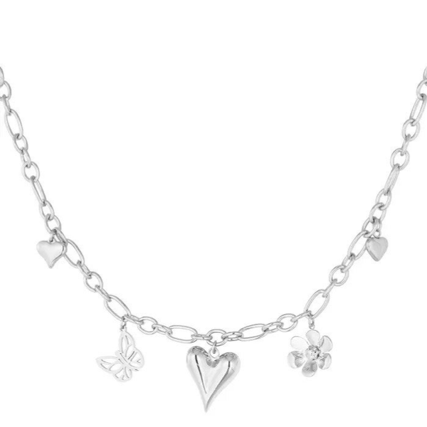 Natural love necklace silver