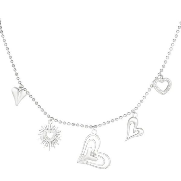 Loving hearts necklace silver