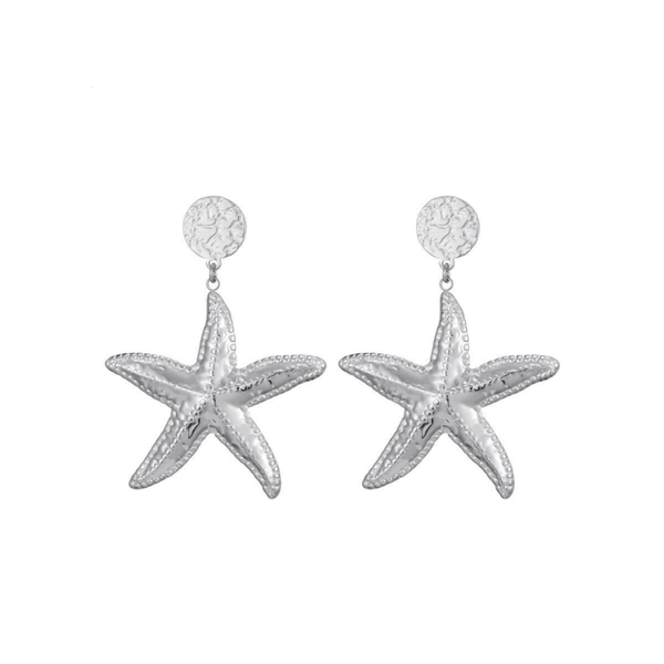 Starfish stud earrings silver