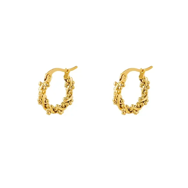 Multiple twisted earrings gold