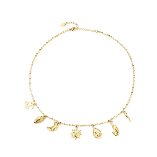 Food charm necklace gold