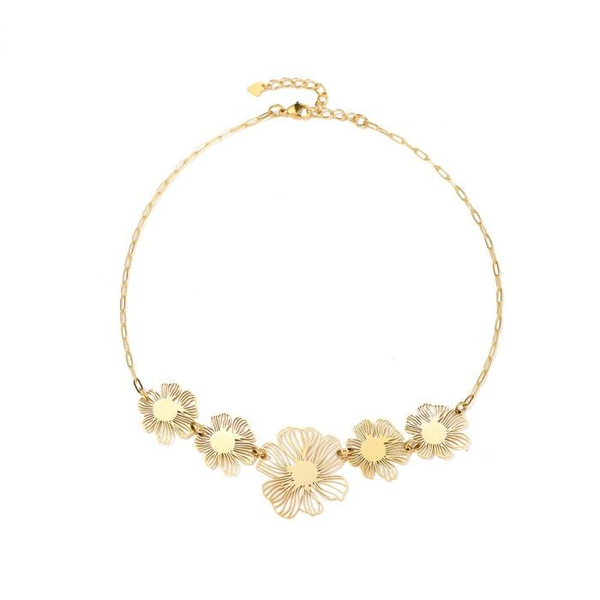 Flower girl necklace gold