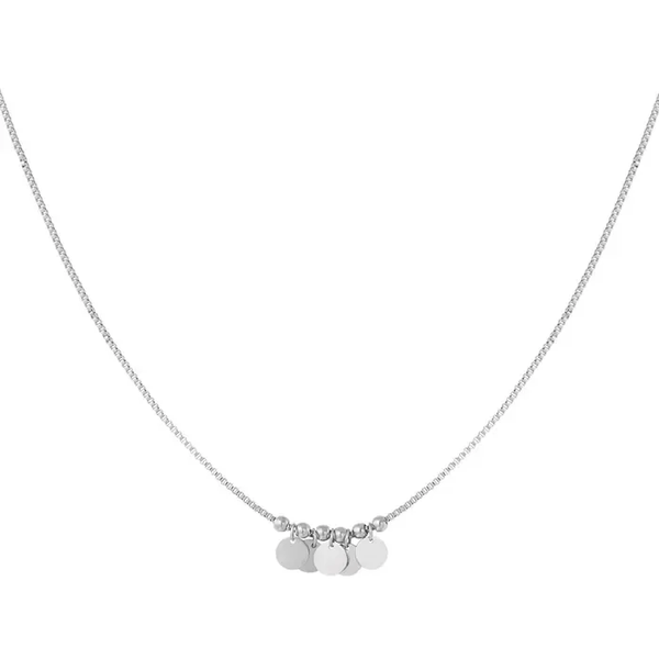 Hanging coins necklace silver