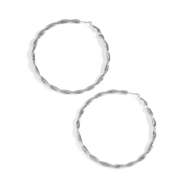 Twisted hoops XL silver