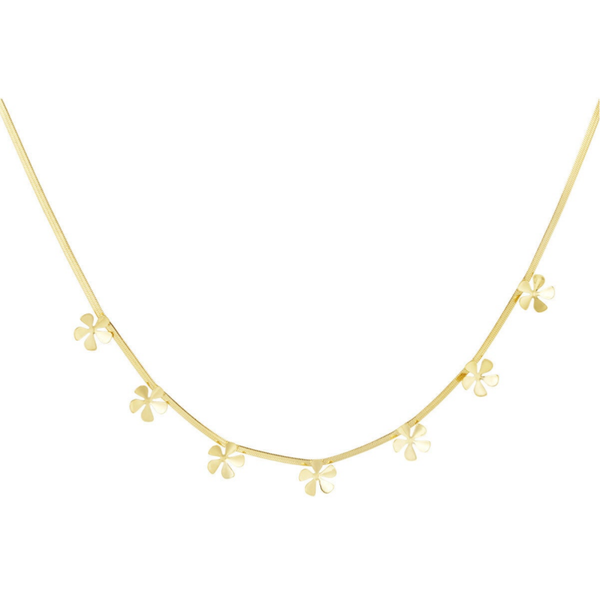 Tiny flowers necklace gold