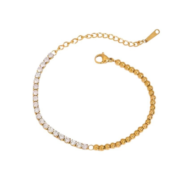 Diamond ball bracelet gold