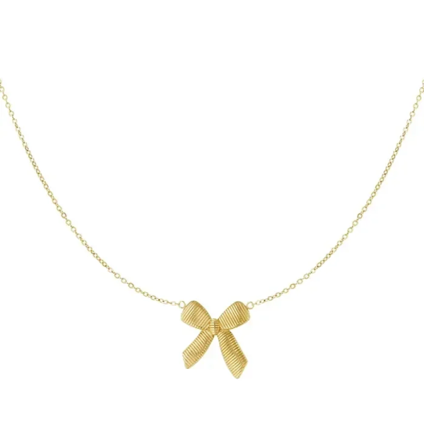 Party bow necklace gold