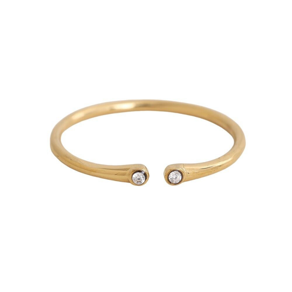 Open zirkonia ring gold