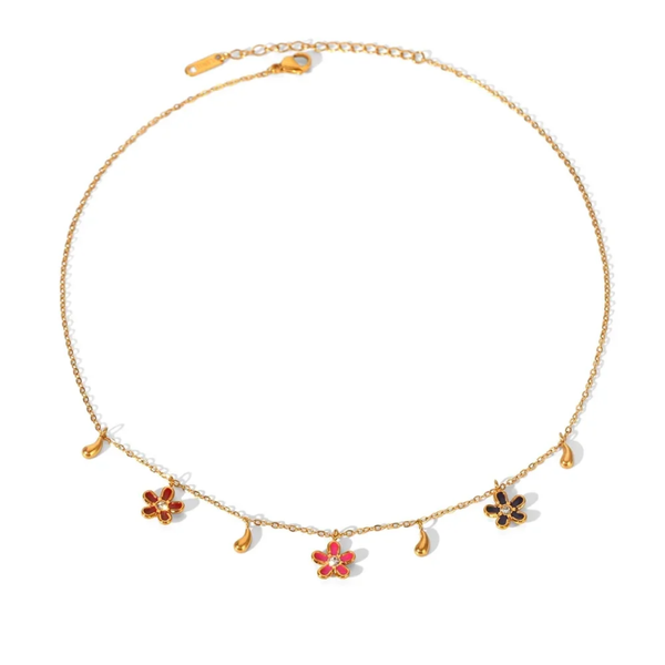 Flower happiness necklace gold