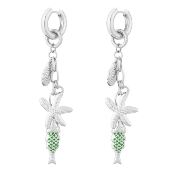Fish earrings silver