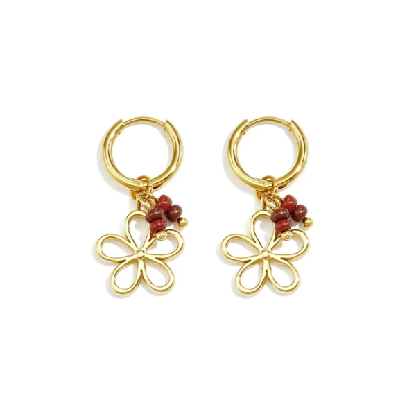 Autumn flower earrings gold