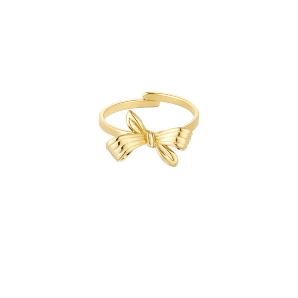 Reverse bow ring gold