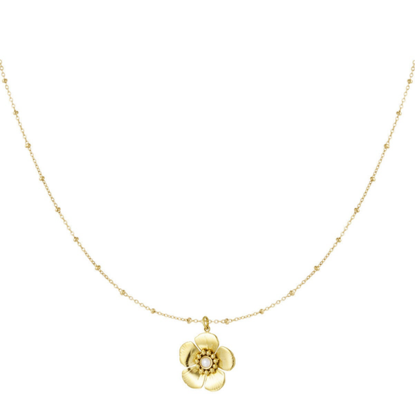 Flower pendant necklace gold