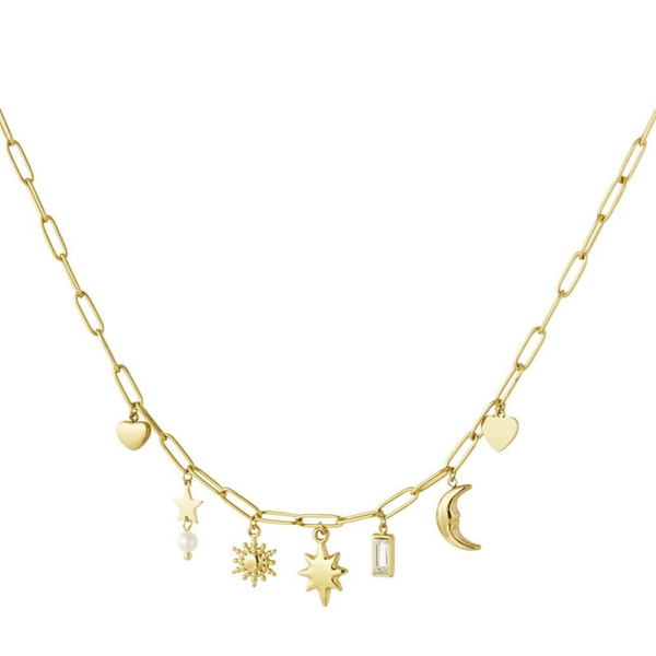 Night & day necklace gold