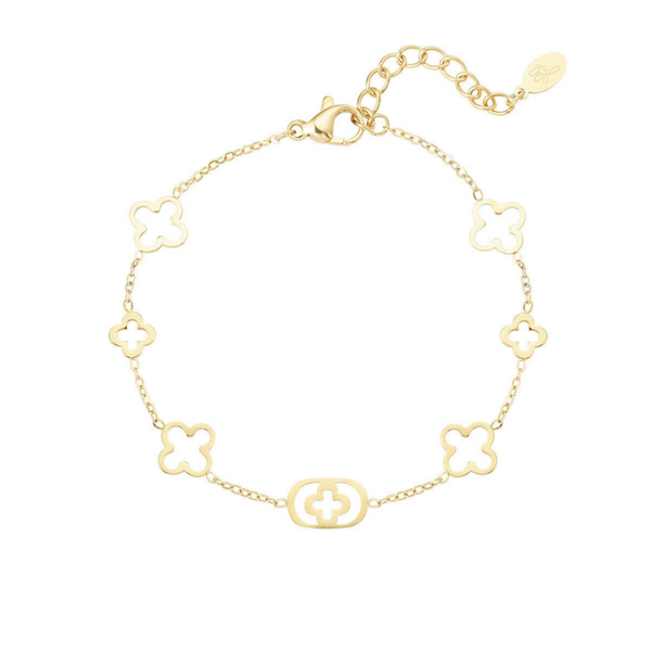Clover charm bracelet gold